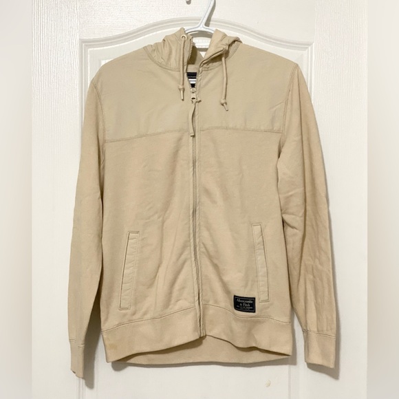 Abercrombie & Fitch Cream Zip Up Hoodie Size S - Picture 1 of 14